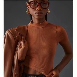 Anthropologie Seamless Mock Crop Top NWT